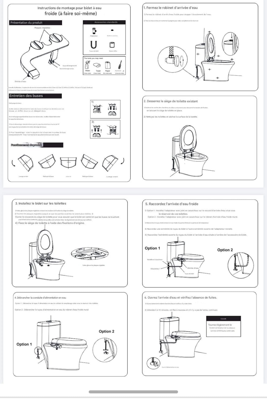 Bidet L’Istinjet® Modèle gauche (connexion arrivée d’eau à gauche du WC)