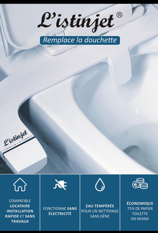Bidet L’Istinjet® Modèle droit (connexion arrivée d’eau à droite du WC)
